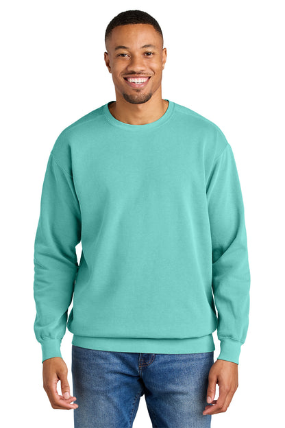 Custom Embroidered Comfort Colors Sweatshirts in Chalky Mint