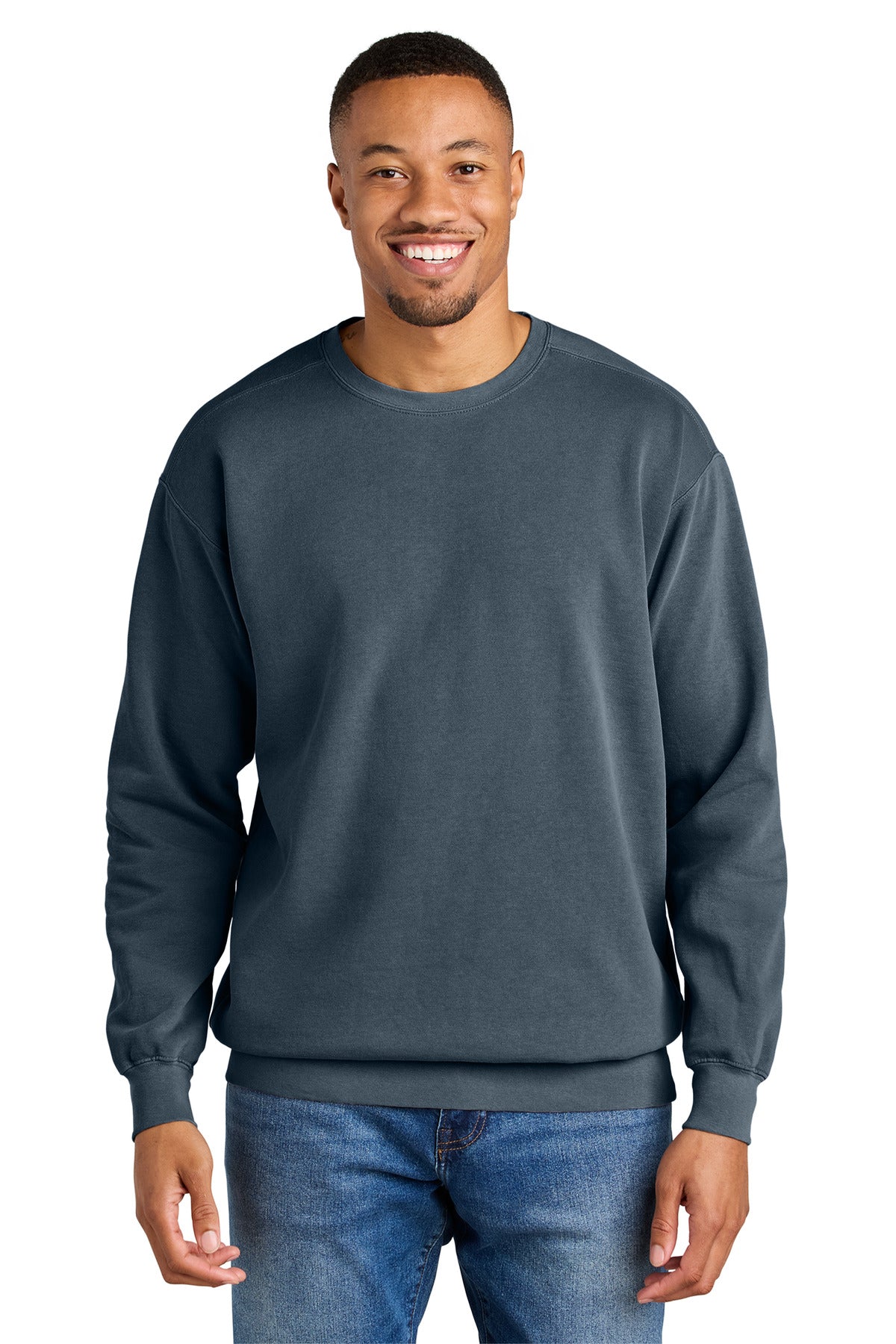 Custom Embroidered Comfort Colors Sweatshirts in Denim