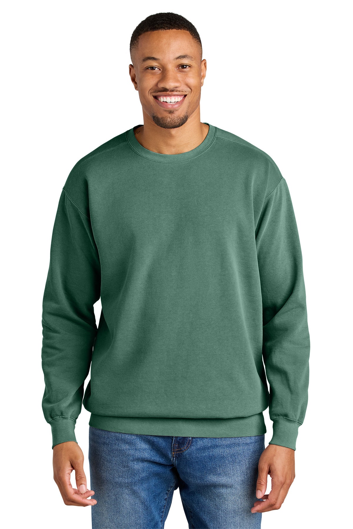 Custom Embroidered Comfort Colors Sweatshirts in Light Green