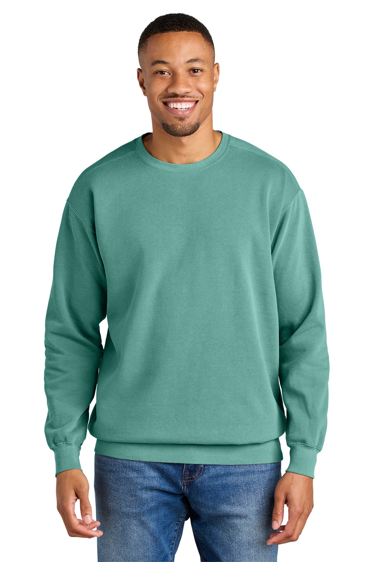 Custom Embroidered Comfort Colors Sweatshirts in Seafoam
