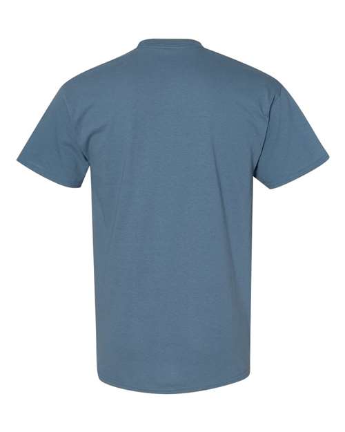 Gildan USA-Made Fine Jersey T-Shirt 5000 Indigo Blue Custom Embroidered Business Logo