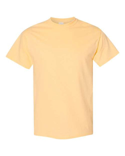 Gildan USA-Made Fine Jersey T-Shirt 5000 Yellow Haze Custom Embroidered Business Logo