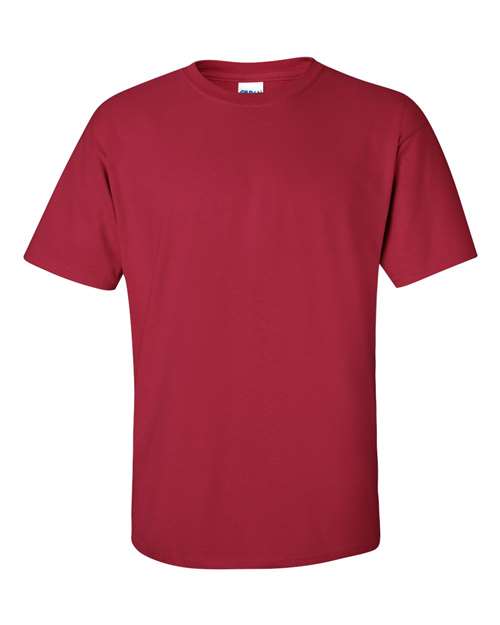 Gildan Women’s 1X1 Baby Rib Raglan Three-Quarter Sleeve Tee 2000 Cardinal Red Custom Embroidered Business Logo