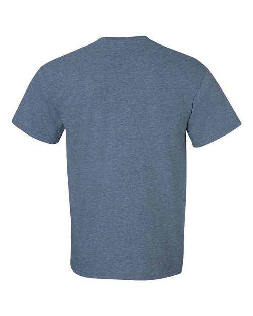 Gildan Women’s 1X1 Baby Rib Raglan Three-Quarter Sleeve Tee 2000 Heather Indigo Custom Embroidered Business Logo