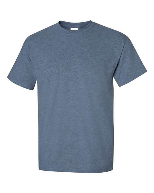 Gildan Women’s 1X1 Baby Rib Raglan Three-Quarter Sleeve Tee 2000 Heather Indigo Custom Embroidered Business Logo