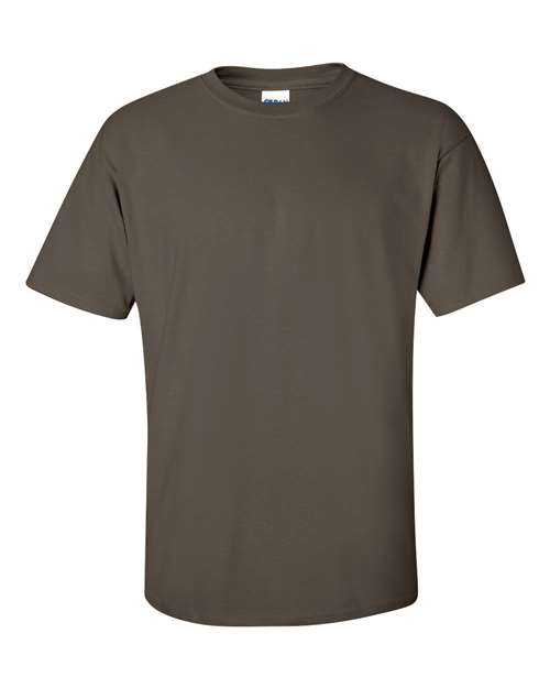 Gildan Women’s 1X1 Baby Rib Raglan Three-Quarter Sleeve Tee 2000 Olive Custom Embroidered Business Logo