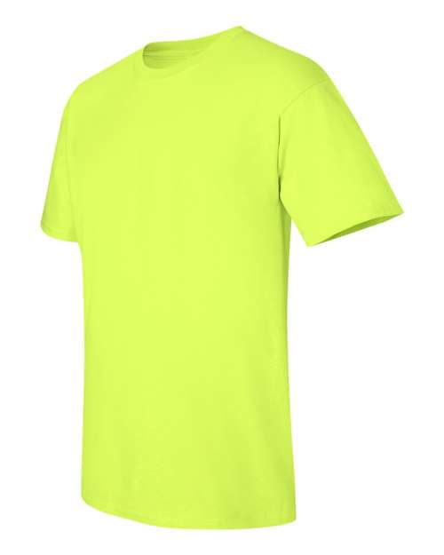 Gildan Women’s 1X1 Baby Rib Raglan Three-Quarter Sleeve Tee 2000 Safety Green Custom Embroidered Business Logo