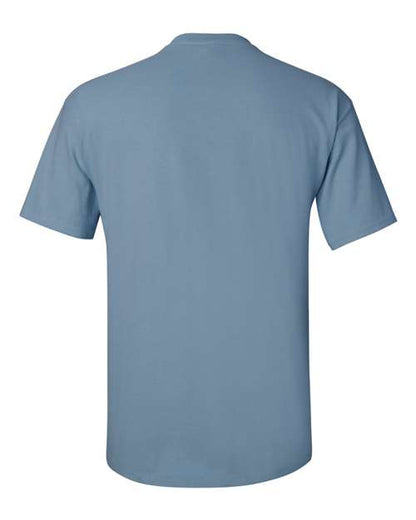 Gildan Women’s 1X1 Baby Rib Raglan Three-Quarter Sleeve Tee 2000 Stone Blue Custom Embroidered Business Logo