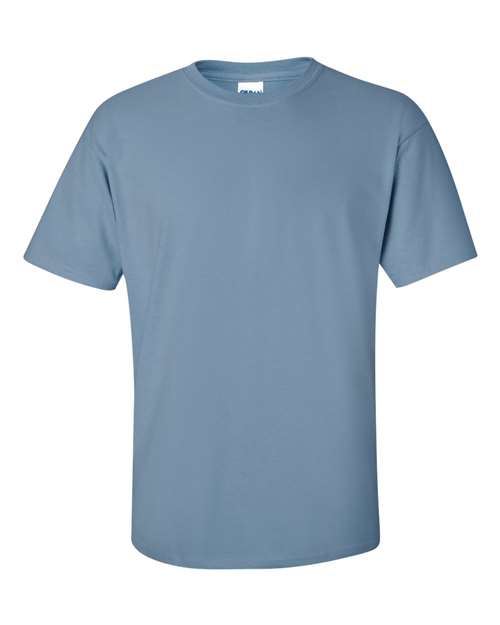 Gildan Women’s 1X1 Baby Rib Raglan Three-Quarter Sleeve Tee 2000 Stone Blue Custom Embroidered Business Logo