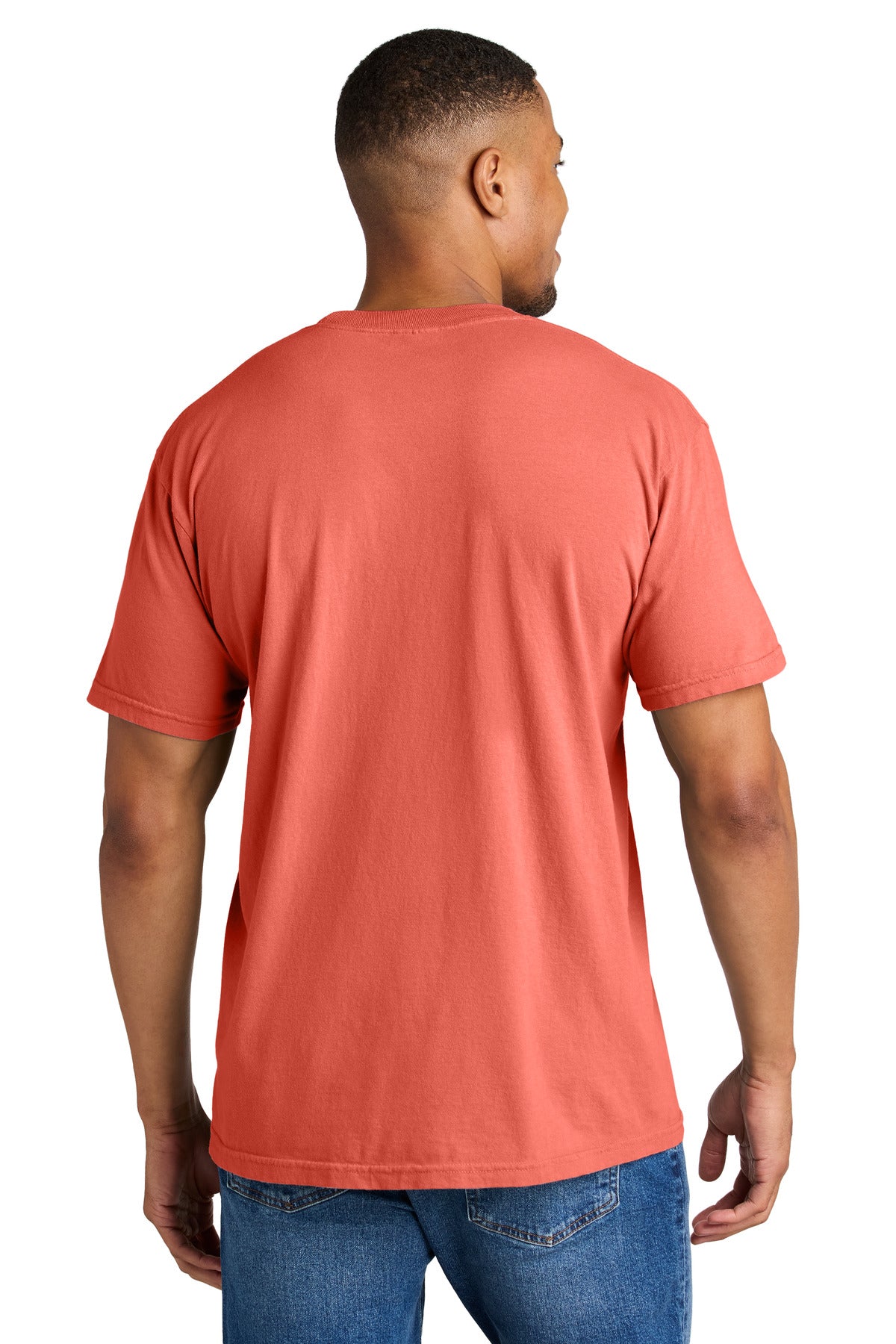 Custom Embroidered Comfort Colors T-Shirts  in Bright Salmon