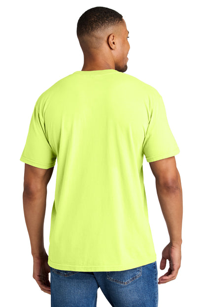 Custom Embroidered Comfort Colors T-Shirts  in Neon Lemon