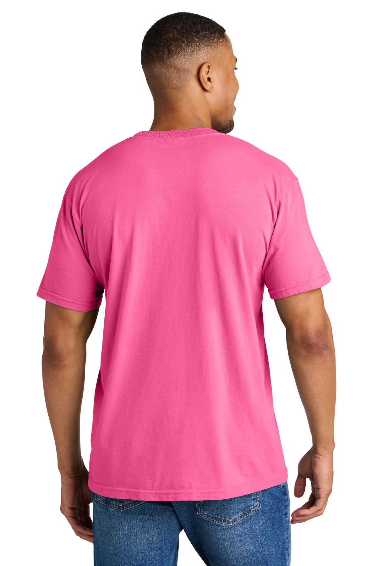 Custom Embroidered Comfort Colors T-Shirts  in Neon Pink