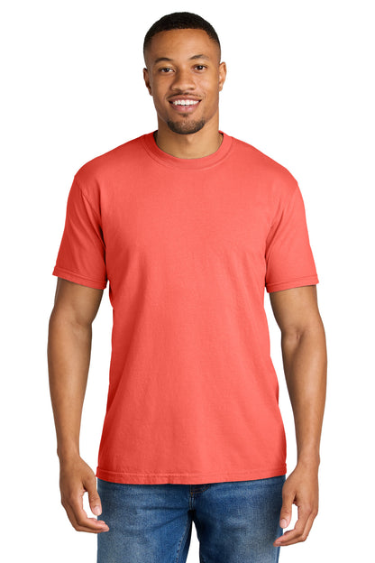 Custom Embroidered Comfort Colors T-Shirts  in Neon Red Orange
