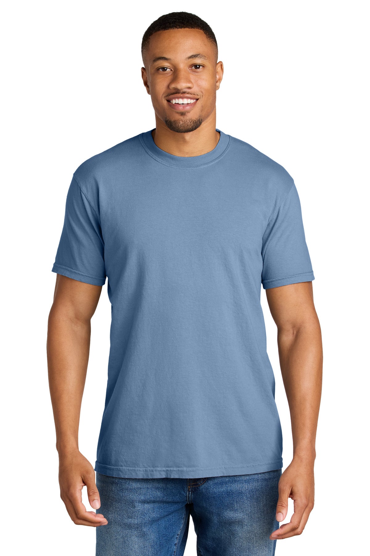 Custom Embroidered Comfort Colors T-Shirts  in Washed Denim