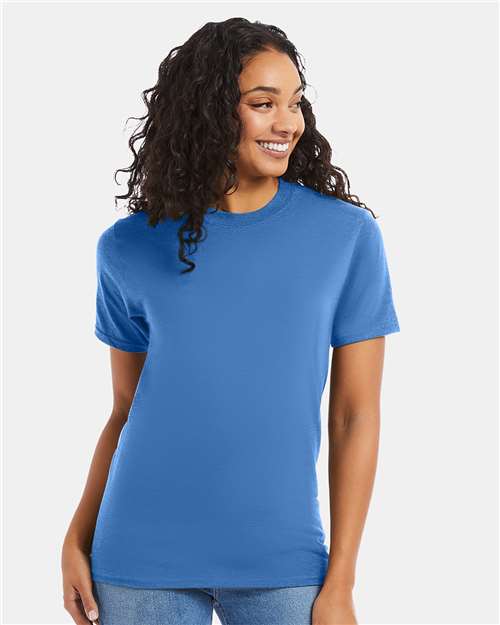 Custom Embroidered  Hanes Beefy-T® T-Shirt 5180 Carolina Blue