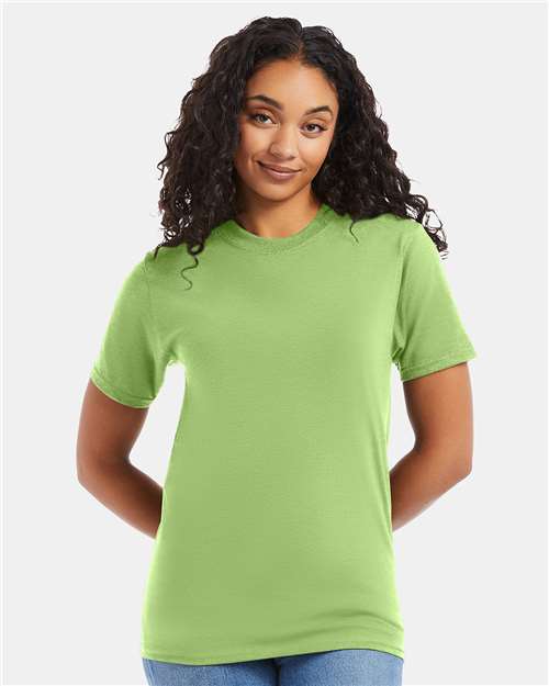 Custom Embroidered  Hanes Beefy-T® T-Shirt 5180 Lime