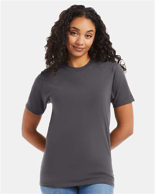 Custom Embroidered  Hanes Beefy-T® T-Shirt 5180 Smoke Grey