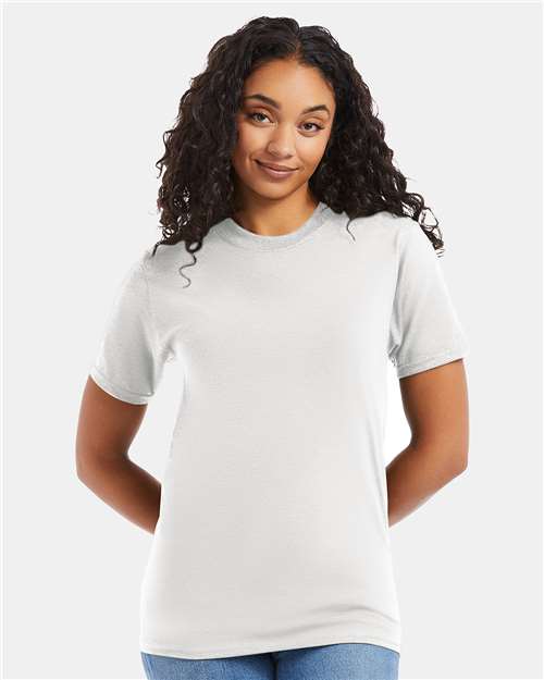 Custom Embroidered  Hanes Beefy-T® T-Shirt 5180 White