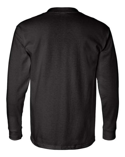 Bayside USA-Made Long Sleeve Pocket T-Shirt 8100 Black