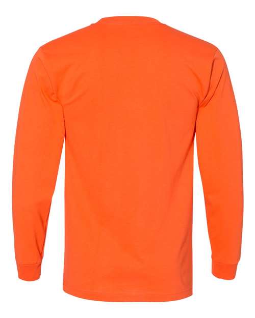 Bayside USA-Made Long Sleeve Pocket T-Shirt 8100 Orange