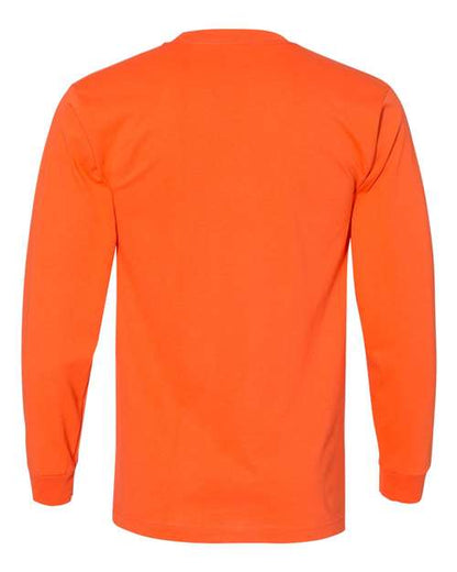 Bayside USA-Made Long Sleeve Pocket T-Shirt 8100 Orange