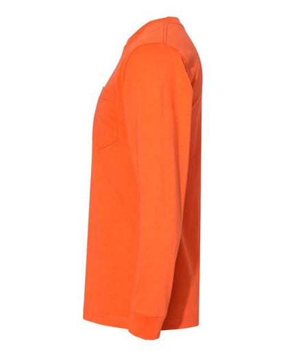 Bayside USA-Made Long Sleeve Pocket T-Shirt 8100 Orange