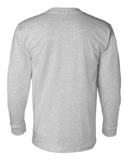 Bayside USA-Made Long Sleeve Pocket T-Shirt 8100 Dark Ash