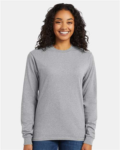 Hanes Essential-T Long Sleeve T-Shirt 5286 Light Steel