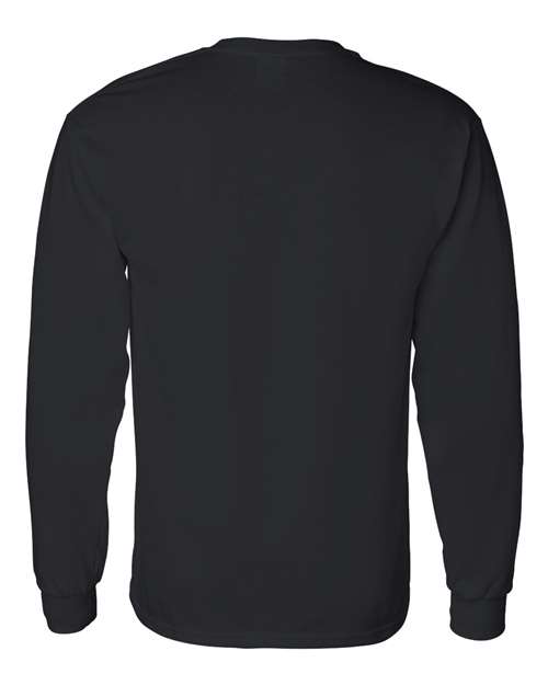 Gildan Heavy Cotton™ Long Sleeve T-Shirt 5400 Black Custom Embroidered Business Logo