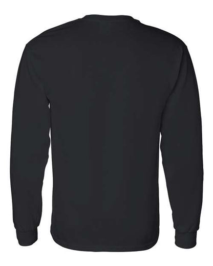 Gildan Heavy Cotton™ Long Sleeve T-Shirt 5400 Black Custom Embroidered Business Logo