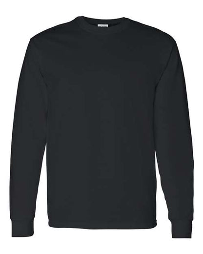 Gildan Heavy Cotton™ Long Sleeve T-Shirt 5400 Ash Custom Embroidered Business Logo