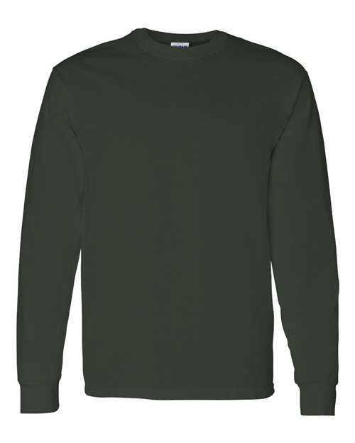 Gildan Heavy Cotton™ Long Sleeve T-Shirt 5400 Dark Heather Custom Embroidered Business Logo