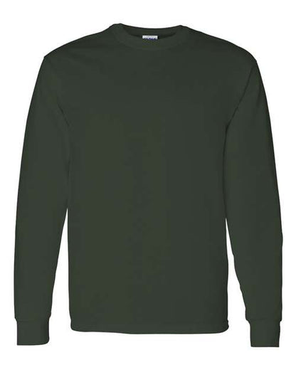 Gildan Heavy Cotton™ Long Sleeve T-Shirt 5400 Dark Heather Custom Embroidered Business Logo
