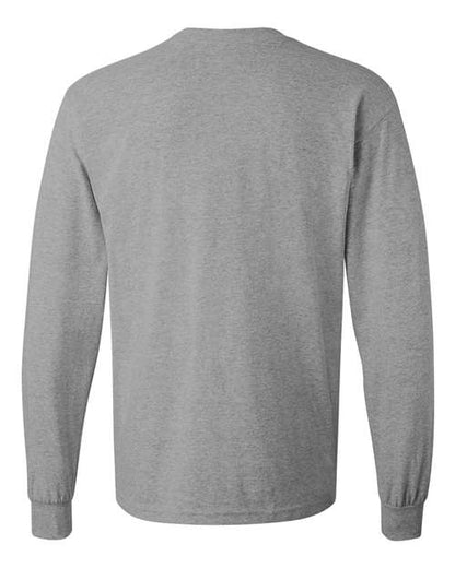 Gildan Heavy Cotton™ Long Sleeve T-Shirt 5400 Safety Orange Custom Embroidered Business Logo