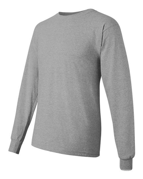 Gildan Heavy Cotton™ Long Sleeve T-Shirt 5400 Safety Orange Custom Embroidered Business Logo