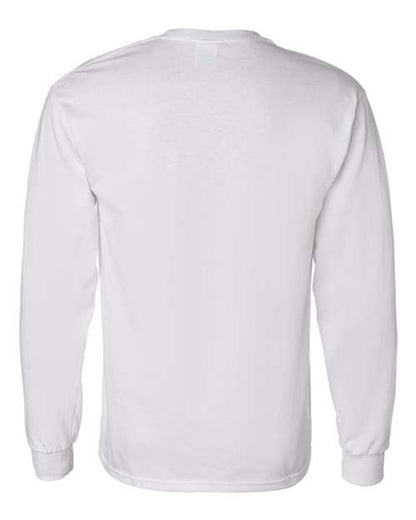 Gildan Heavy Cotton™ Long Sleeve T-Shirt 5400 White Custom Embroidered Business Logo