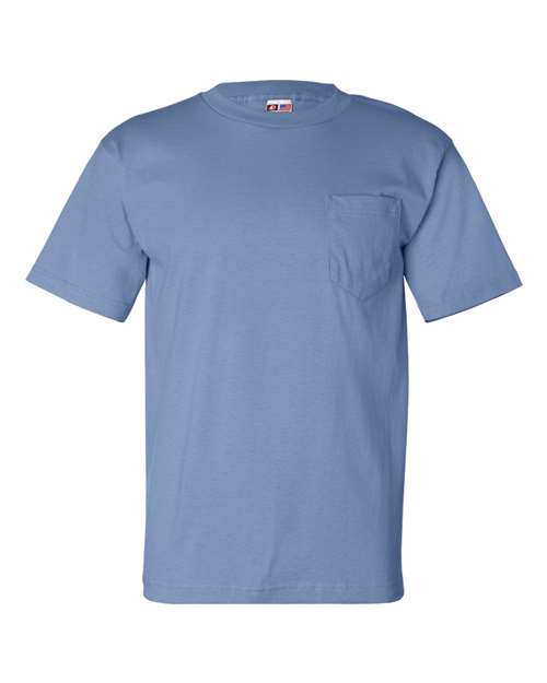 Bayside USA-Made Pocket T-Shirt 7100 Carolina Blue