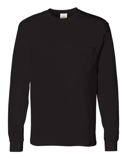 Hanes Authentic Long Sleeve Pocket T-Shirt 5596