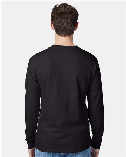 Hanes Authentic Long Sleeve Pocket T-Shirt 5596