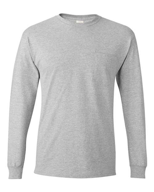 Hanes Authentic Long Sleeve Pocket T-Shirt 5596