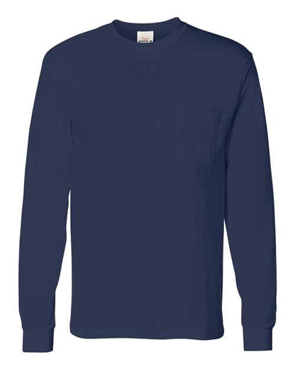 Hanes Authentic Long Sleeve Pocket T-Shirt 5596