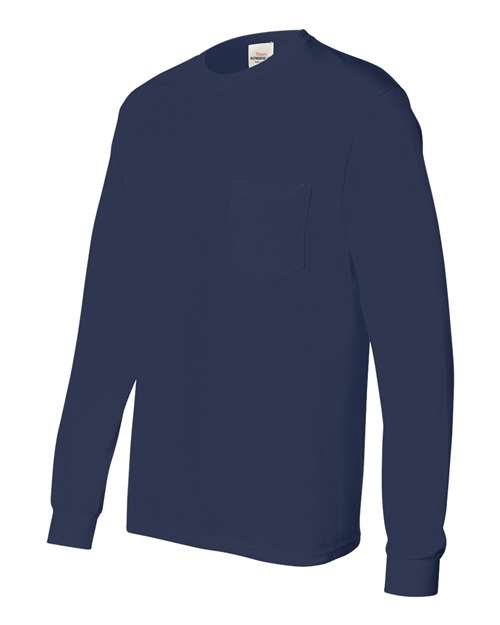 Hanes Authentic Long Sleeve Pocket T-Shirt 5596