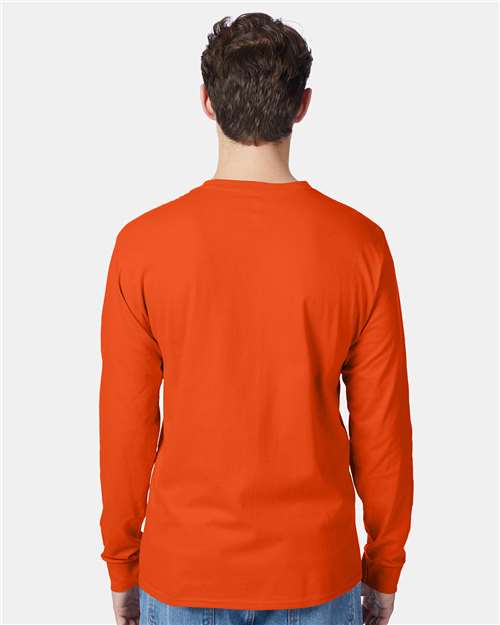 Hanes Authentic Long Sleeve Pocket T-Shirt 5596