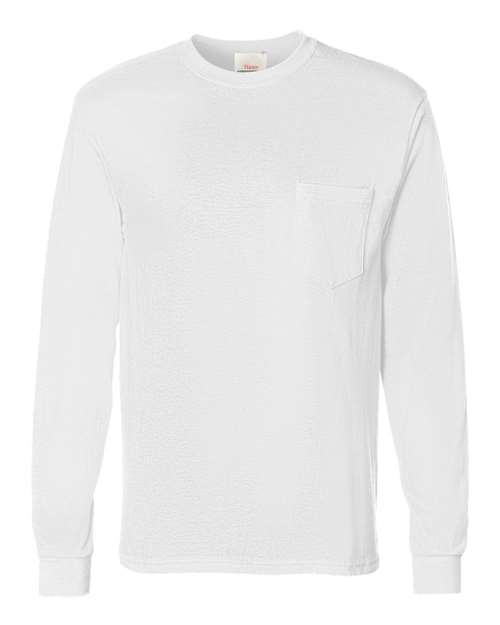 Hanes Authentic Long Sleeve Pocket T-Shirt 5596