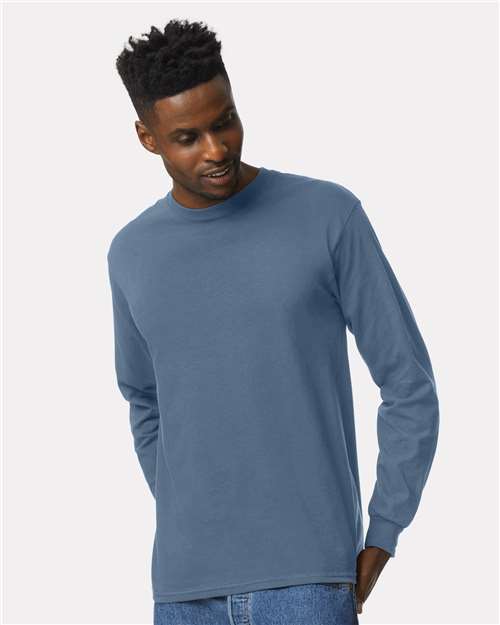 Gildan Ultra Cotton® Long Sleeve T-Shirt 2400 Indigo Blue