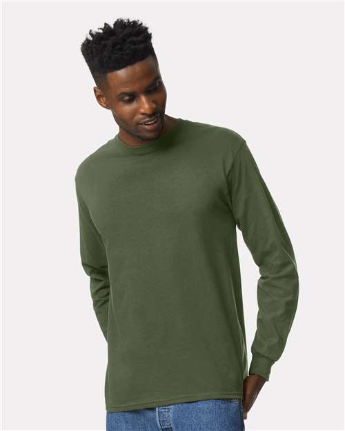 Gildan Ultra Cotton® Long Sleeve T-Shirt 2400 Military Green