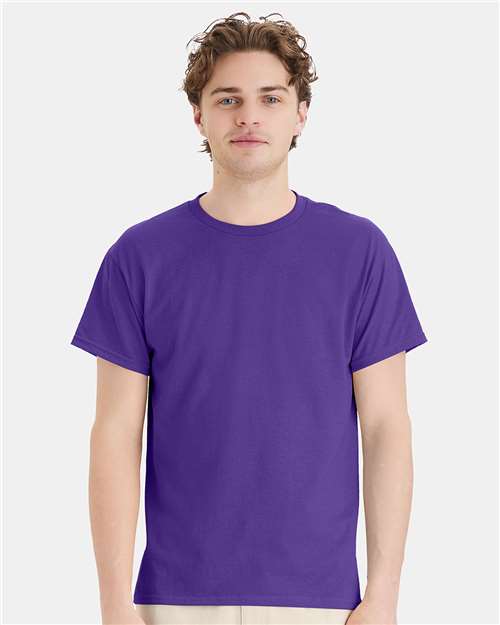 Custom Embroidered  Hanes Ecosmart™ T-Shirt 5170 Purple