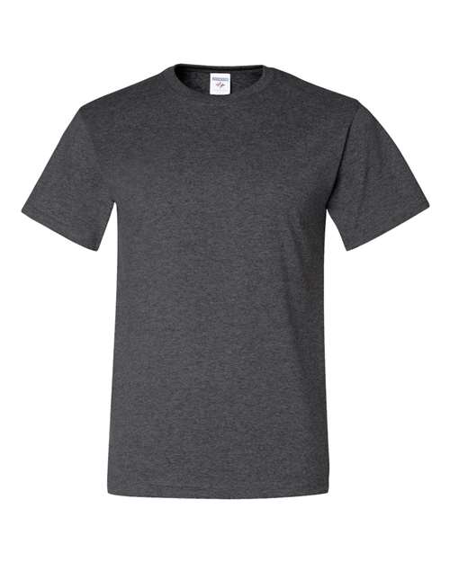 JERZEES Dri-Power® 50/50 T-Shirt 29MR Black Heather Custom Embroidered Business Logo