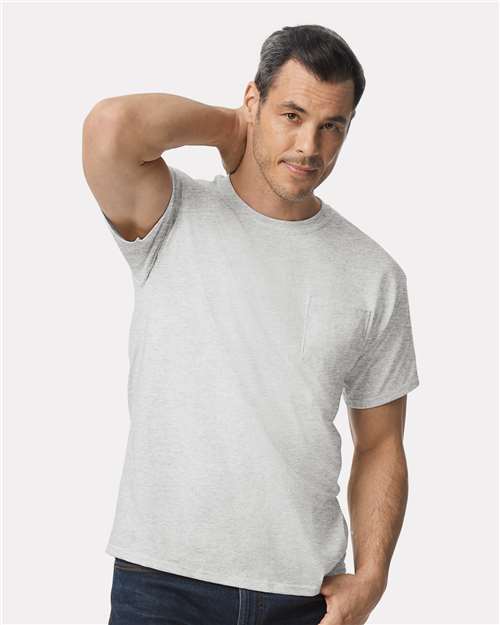 Custom Embroidered  Gildan Ultra Cotton® Pocket T-Shirt 2300 Ash