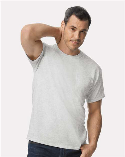 Custom Embroidered  Gildan Ultra Cotton® Pocket T-Shirt 2300 Ash
